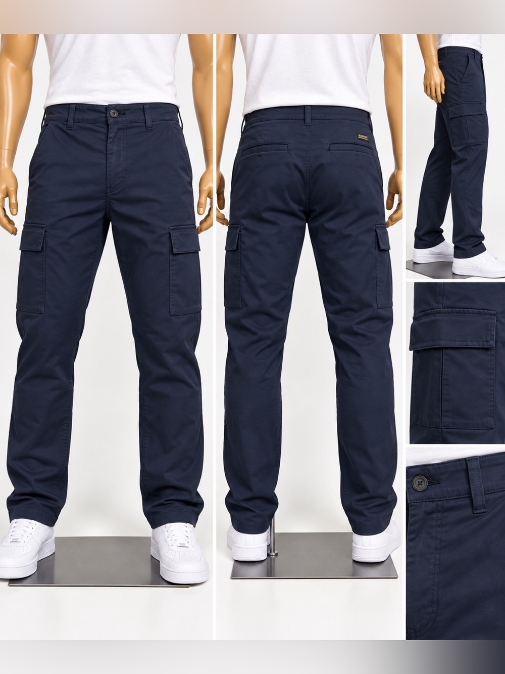 BLEND Men’s Navy Blue Cargo Pants NWT Utility Straight Leg Size 34x32